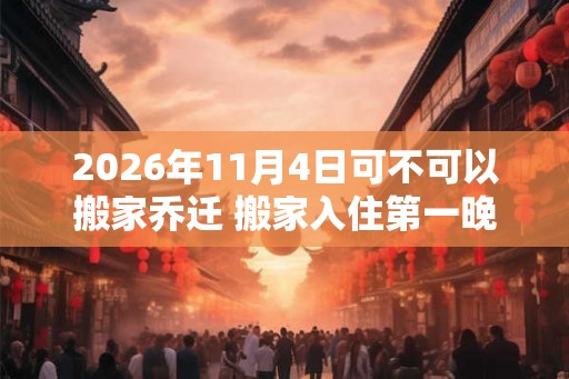 2026年11月4日可不可以搬家乔迁 搬家入住第一晚禁忌