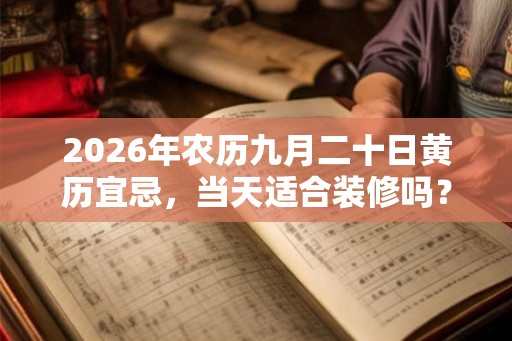 2026年农历九月二十日黄历宜忌,当天适合装修吗? 2026年农历九月二十日黄历宜忌,当天适合装修吗?