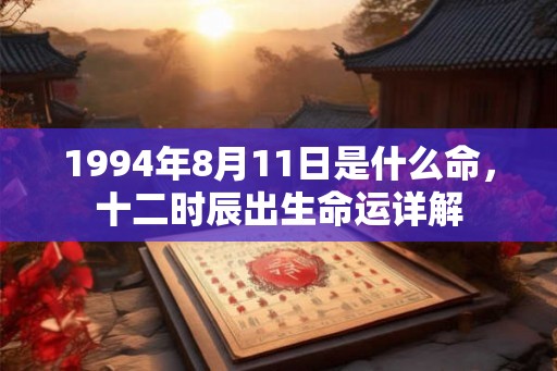 1994年8月11日是什么命，十二时辰出生命运详解