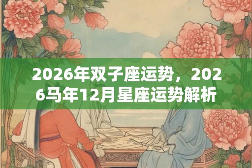 2026年双子座运势，2026马年12月星座运势解析