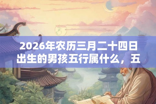 2026年农历三月二十四日出生的男孩五行属什么，五行取什么名？