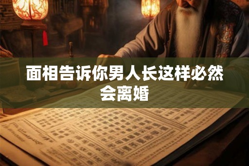 面相告诉你男人长这样必然会离婚