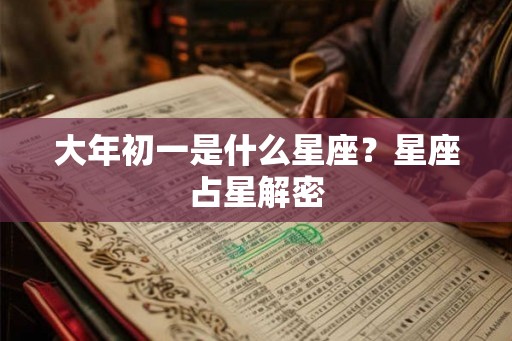 大年初一是什么星座？星座占星解密
