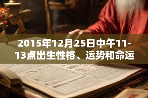 2015年12月25日中午11-13点出生性格、运势和命运