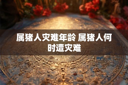 属猪人灾难年龄 属猪人何时遭灾难
