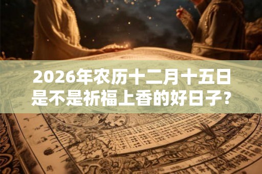2026年农历十二月十五日是不是祈福上香的好日子？