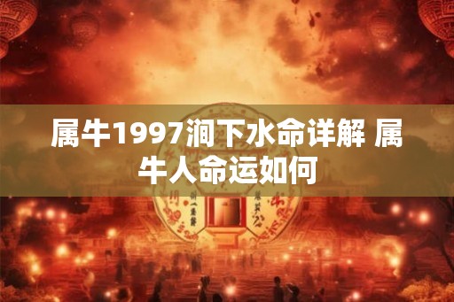 属牛1997涧下水命详解 属牛人命运如何 属牛1997涧下水命详解 属牛人命运如何