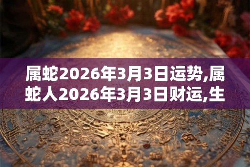 属蛇2026年3月3日运势,属蛇人2026年3月3日财运,生肖蛇2026年3月3日运势