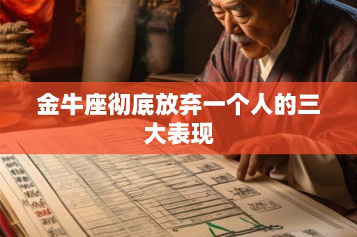 金牛座彻底放弃一个人的三大表现 金牛座彻底放弃一个人的三大表现