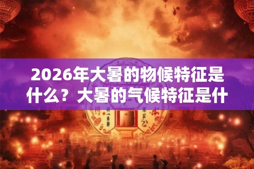2026年大暑的物候特征是什么？大暑的气候特征是什么？