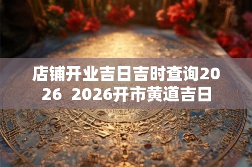 店铺开业吉日吉时查询2026  2026开市黄道吉日