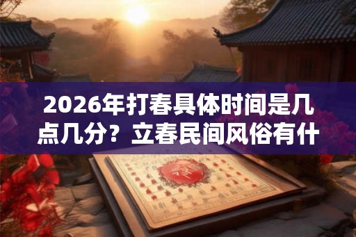 2026年打春具体时间是几点几分？立春民间风俗有什么？