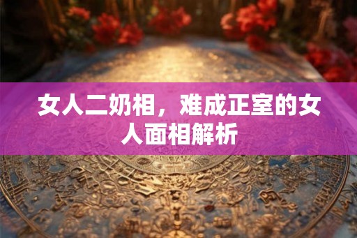 女人二奶相，难成正室的女人面相解析