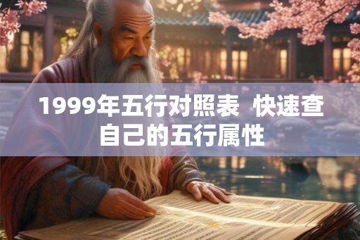 1999年五行对照表  快速查自己的五行属性