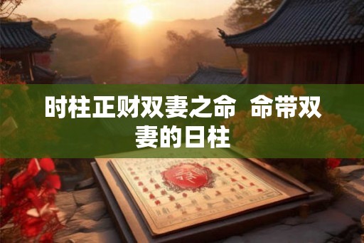 时柱正财双妻之命 命带双妻的日柱 时柱正财双妻之命 命带双妻的日柱