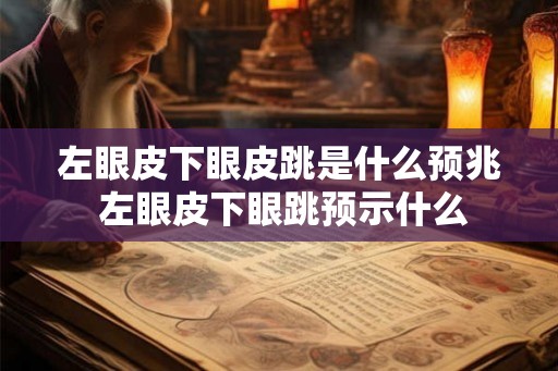 左眼皮下眼皮跳是什么预兆 左眼皮下眼跳预示什么