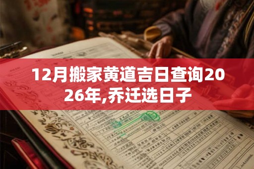 12月搬家黄道吉日查询2026年,乔迁选日子