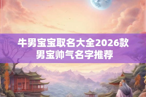 牛男宝宝取名大全2026款 男宝帅气名字推荐