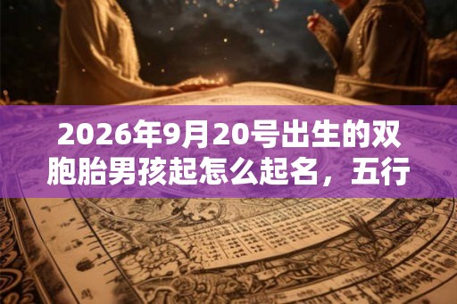2026年9月20号出生的双胞胎男孩起怎么起名，五行属什么