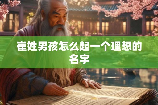 崔姓男孩怎么起一个理想的名字