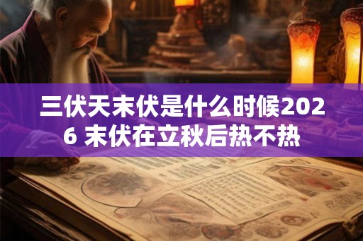 三伏天末伏是什么时候2026 末伏在立秋后热不热 三伏天末伏是什么时候2026 末伏在立秋后热不热