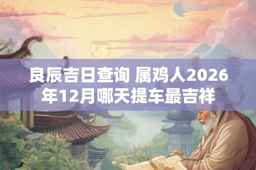 良辰吉日查询 属鸡人2026年12月哪天提车最吉祥 良辰吉日查询 属鸡人2026年12月哪天提车最吉祥