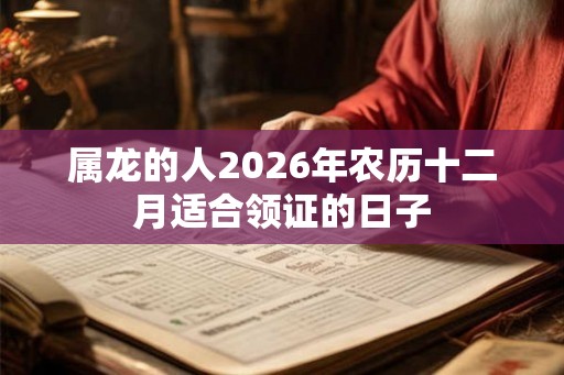 属龙的人2026年农历十二月适合领证的日子
