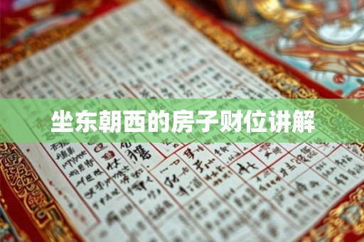 坐东朝西的房子财位讲解