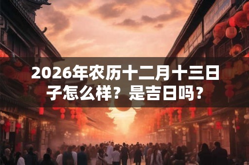2026年农历十二月十三日子怎么样？是吉日吗？