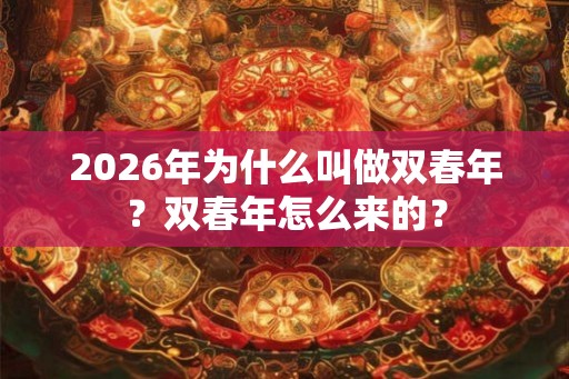 2026年为什么叫做双春年？双春年怎么来的？