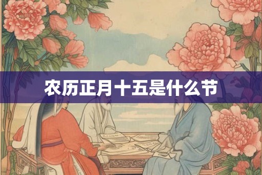 农历正月十五是什么节