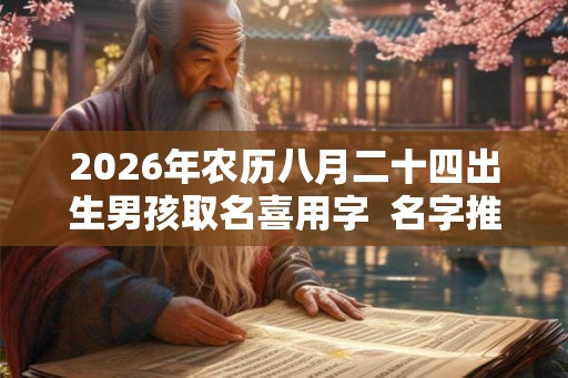 2026年农历八月二十四出生男孩取名喜用字 名字推荐 2026年农历八月二十四出生男孩取名喜用字 名字推荐