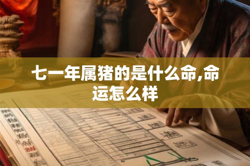 七一年属猪的是什么命,命运怎么样