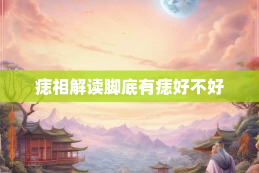 痣相解读脚底有痣好不好