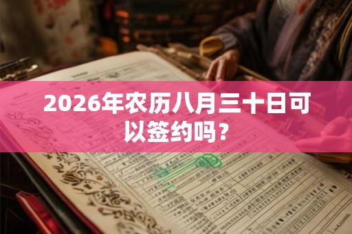 2026年农历八月三十日可以签约吗？