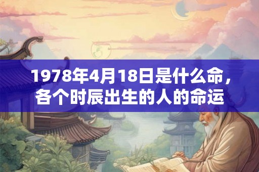 1978年4月18日是什么命,各个时辰出生的人的命运 1978年4月18日是什么命,各个时辰出生的人的命运
