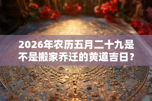 2026年农历五月二十九是不是搬家乔迁的黄道吉日？