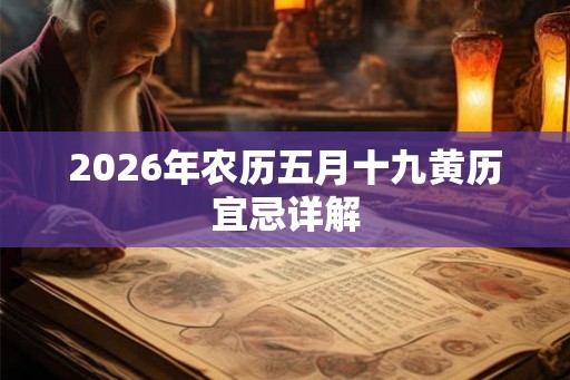 2026年农历五月十九黄历宜忌详解
