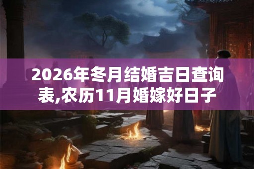 2026年冬月结婚吉日查询表,农历11月婚嫁好日子