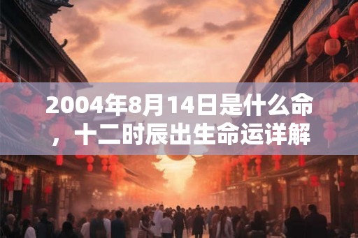 2004年8月14日是什么命，十二时辰出生命运详解