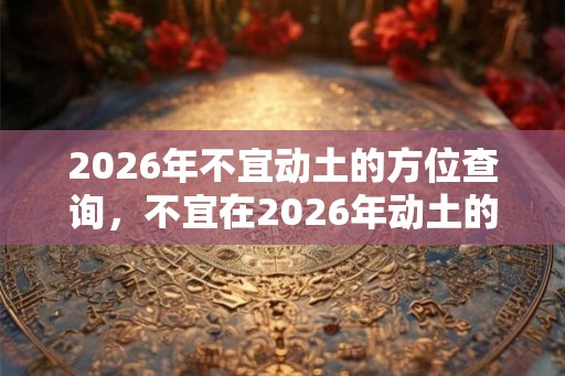 2026年不宜动土的方位查询，不宜在2026年动土的生肖