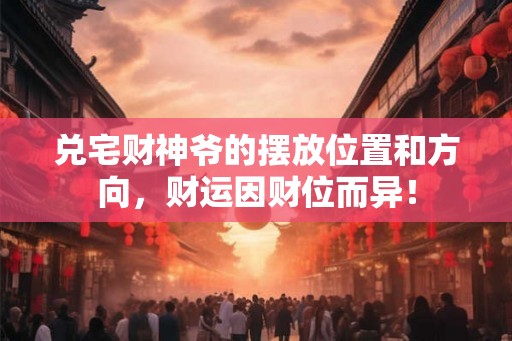 兑宅财神爷的摆放位置和方向,财运因财位而异! 兑宅财神爷的摆放位置和方向,财运因财位而异!