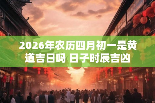 2026年农历四月初一是黄道吉日吗 日子时辰吉凶