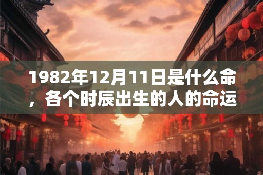 1982年12月11日是什么命，各个时辰出生的人的命运