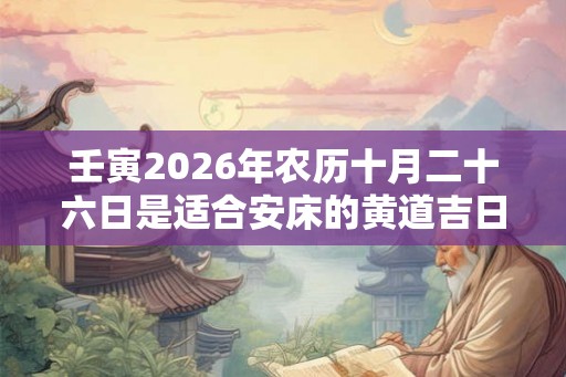 壬寅2026年农历十月二十六日是适合安床的黄道吉日吗？