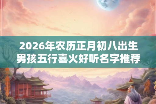 2026年农历正月初八出生男孩五行喜火好听名字推荐解析！