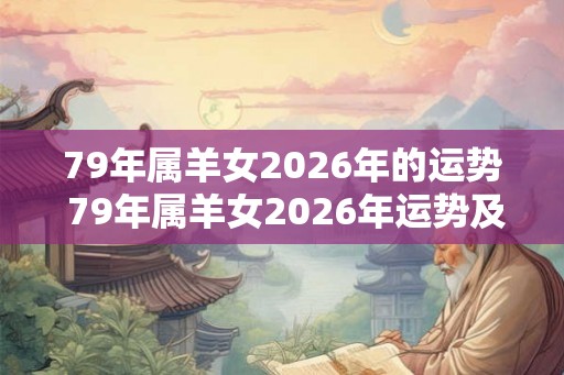 79年属羊女2026年的运势 79年属羊女2026年运势及运程
