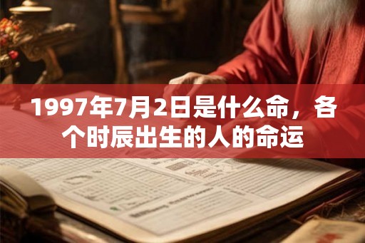 1997年7月2日是什么命，各个时辰出生的人的命运