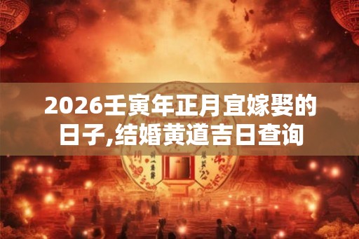 2026壬寅年正月宜嫁娶的日子,结婚黄道吉日查询 2026壬寅年正月宜嫁娶的日子,结婚黄道吉日查询