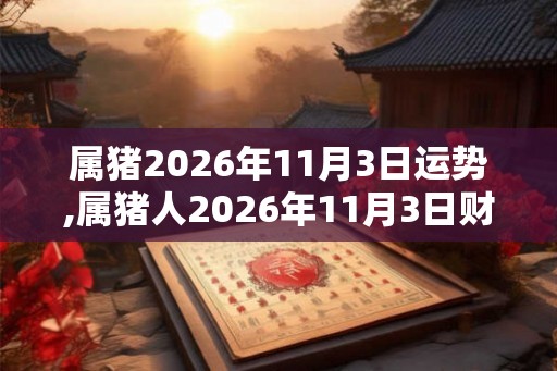 属猪2026年11月3日运势,属猪人2026年11月3日财运,生肖猪2026年11月3日运势